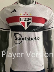 Player version 2023-24 Sao Paulo  Home White  Thailand Soccer Jersey AAA-518