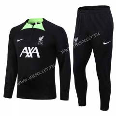 2023-24 Liverpool Black Thailand Soccer Tracksuit Uniform-411