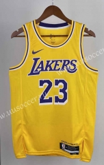 2023 NBA Lakers Yellow #23 Jersey-311