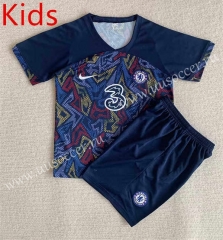 2023-24  Chelsea Black&Blue Kid/Youth Soccer Uniform-AY
