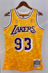 BAPE×M&N joint name NBA Lakers Yellow #93 Jersey-311