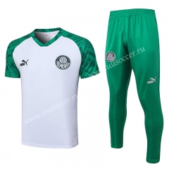 2023-24 Palmeiras White  Short-sleeved Thailand Soccer Tracksuit-815