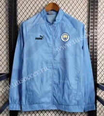 2023-24  Manchester City Blue Thailand Wind Coat With Hat-GDP