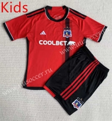 2023-24 CD Colo-Colo  Away Red kids Soccer Uniform-AY