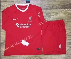 2023-24 Liverpool Home Red  LS Thailand Soccer Uniform-8381
