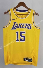 2023 NBA Lakers Yellow #15 Jersey-311