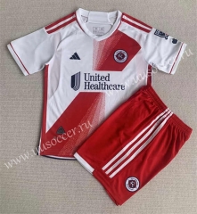 2023-24 New England Revolution Away Red&White   Thailand Soccer Uniform-AY