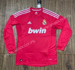 Retro Version 11-12 Real Madrid Red LS Thailand Soccer Jersey AAA-SL