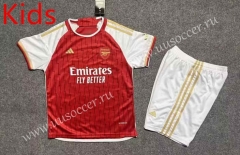2023-24 Arsenal Home Red kids  Soccer Uniform-6748