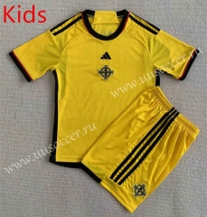 2023-24 Northern Ireland Away Yellow kids Soccer Uniform-AY