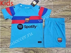 2023-24 Barcelona Lake Blue Soccer kids Uniform-709