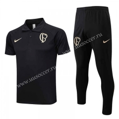 2023-24  Corinthians Black Thailand Polo Uniform-815