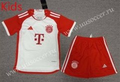 2023-24 Bayern München Home  White Kids/Youth Soccer Uniform-2353