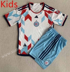 2023-24  Chicago Fire Away White kids  Soccer Uniform-AY