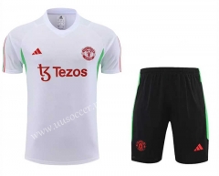 2023-24 Manchester United White Soccer uniform-7411