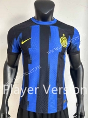 Player Version 2023-24 Inter Milan Home Blue&Black Thailand Soccer Jersey AAA-8409
