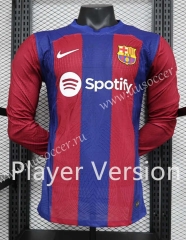 Player Version 2023-24 Barcelona Home Red&Blue Thailand LS Soccer Jersey AAA-888