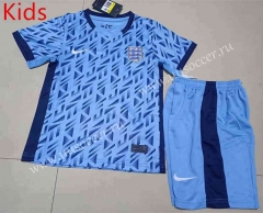 2023-24 England Away Blue Kids/Youth Soccer Uniform-507