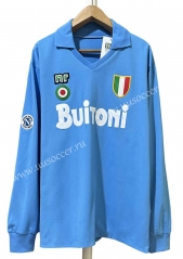 87-88 Retro edition Napoli Home Blue Thailand LS Soccer Jersey AAA-7505