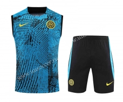 2023-24 Inter Milan Blue Thailand Soccer Training Vest Uniform-418
