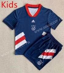 Retro Version Ajax  Royal Blue kids Soccer Uniform-AY