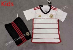2023-24 Flamengo Away White Kid/Youth  Soccer Uniform-3454