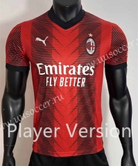 Player Version 23-24 AC Milan Home Red&Black Thailand Soccer Jersey AAA-4506