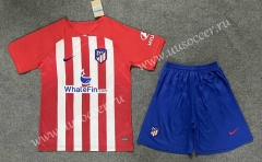 2023-24 Atlético Madrid Home White&Red Soccer Uniform-6748
