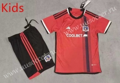 2023-24 CD Colo-Colo  Away Red kids Soccer Uniform-3545