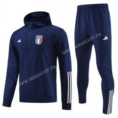 2023-24 Italy Royal Blue Soccer Tracksuit With Hat-4627