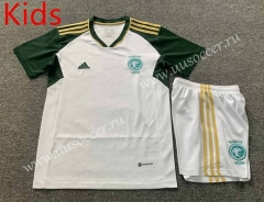 2023-24 Saudi Arabia  Away White kids Soccer Uniform-7809