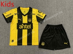 2023-24 CA Peñarol  Home Black&Green kids  Soccer Uniform-HR