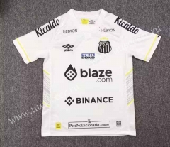（with ads）2023-24  Santos FC Away  White Thailand Soccer Jersey AAA-417