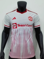 Player version 2023-24 Manchester United White Thailand Soccer jersey AAA
