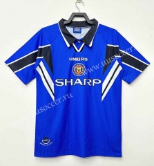 Retro Version 96-98 Manchester United 2nd Away  Black Thailand Soccer Jersey AAA-811
