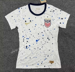 2023-24 USA Home White Female Thailand Soccer Jersey-GB