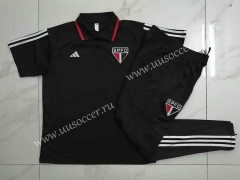 2023-24 São Paulo FC Black Thailand Polo uniform -815