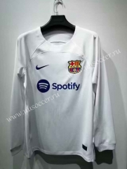 2023-24 Barcelona Away White Thailand LS Soccer Jersey AAA-422