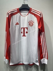 2023-24  Bayern München Home Red&White Thailand LS Soccer jersey