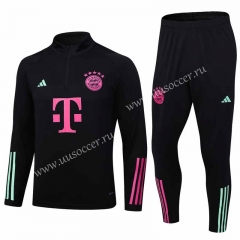2023-24 Bayern München Black Thailand Tracksuit Uniform-411