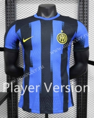 Player Version 2023-24 Inter Milan Home Blue&Black Thailand Soccer Jersey AAA-888