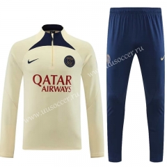 2023-24 Paris SG Light Yellow  Thailand Soccer Tracksuit Uniform-411
