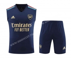 2023-24 Arsenal Royal Blue Thailand Soccer Training Vest Uniform-418