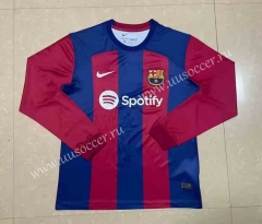 2023-24 Barcelona Home Red&Blue Thailand LS Soccer Jersey AAA-818
