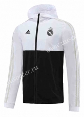 2023-24 Real Madrid White Wind Coat  With Hat-LH