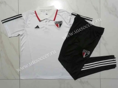 2023-24 São Paulo FC White Thailand Polo uniform -815