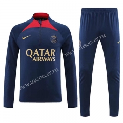 2023-24 Paris SG Royal Blue  Thailand Soccer Tracksuit Uniform-7411