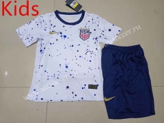 2023-24 USA  Home White Kids/Youth Soccer Uniform-507