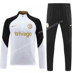 2023-24 Chelsea White Thailand Soccer Tracksuit Uniform-7411