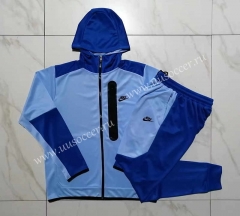 2023-24  Nike Light Blue Soccer Jacket UniformWith Hat -815